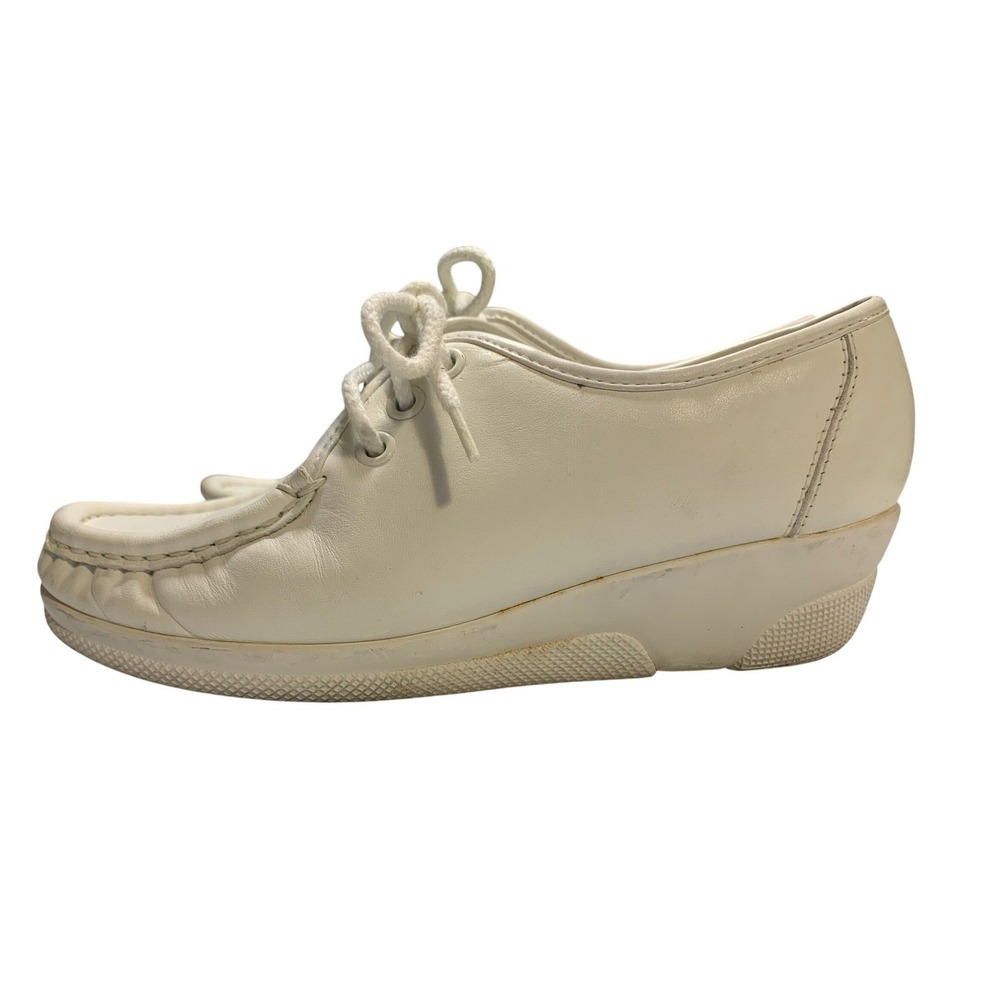 Nurse Mates 6M Annie Hi‎ White Leather Lace Up Comfort Shoes Nursing Utility